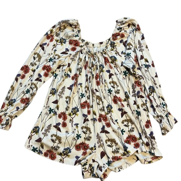 Anthropologie Floral Romper Long Sleeve Size S - Picture 4 of 8